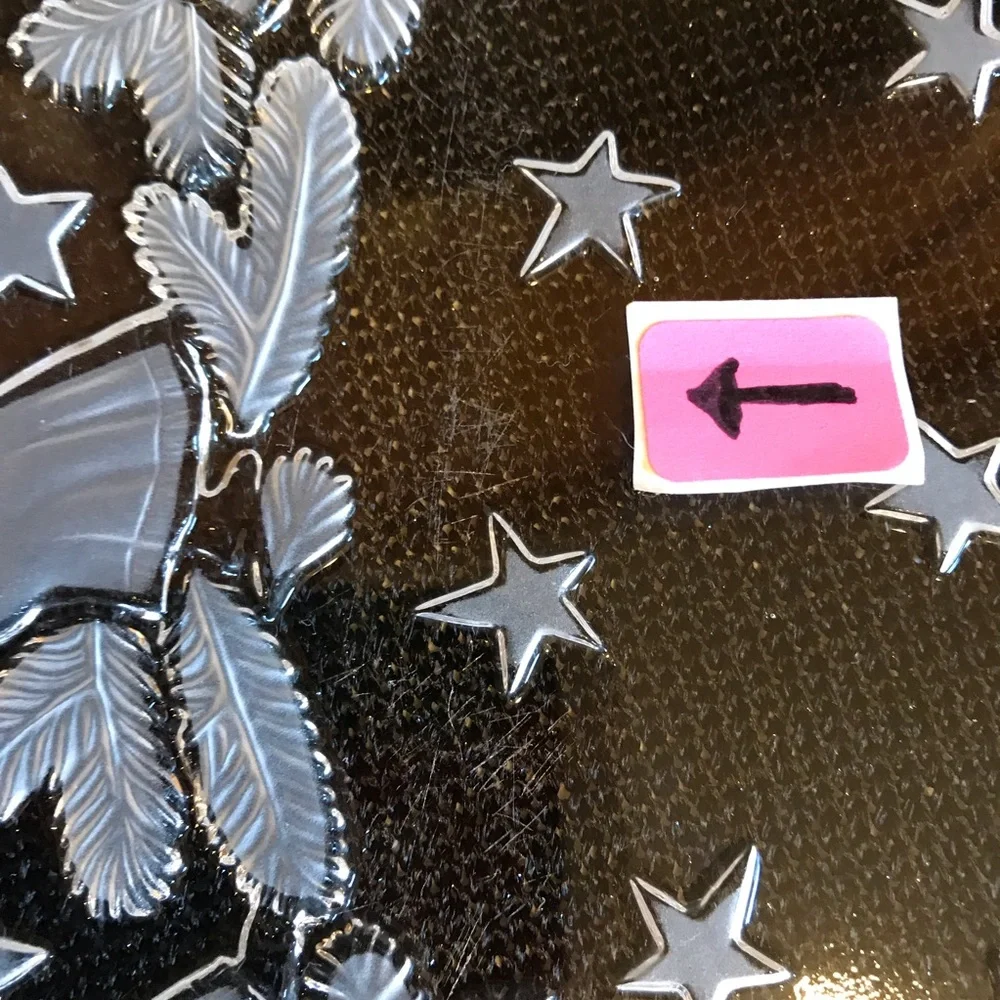 Mikasa Christmas Round Clear Frosted Glass Hostess Serving Platter Santa Angels
